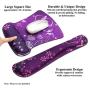 Meffort Inc Mouse Pad Wrist Support & Gaming Keyboard Wrist Pad Combo Set – Durable Ergonomic Anti Slip Non-Slip Square Base Rest Support - Purple Heart Butterfly
