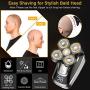 Head Shaver for Bald Men 5 in 1 Cordless Mens Electric Shavers with LED, Rechargeable Wet & Dry Rotary Shaver Waterproof Nose Beard Trimmer Hair Clipper Grooming Kit