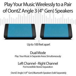 OontZ Angle 3 (4th Gen) Bluetooth Speaker, Crystal Clear Stereo Sound, Rich Bass, 100 Ft Wireless Range, Play Two Speakers Together (4th Gen only), Mic, IPX5, Portable Bluetooth Speakers (Blue)