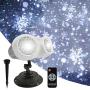 Snowflake Projector Light Outdoor Christmas Snowfall Projection LED Light with Remote Control, JeffWell 2020 Upgrade Moving Snowflake Light Projector Indoor Two Tubes Projection Light for Decoration