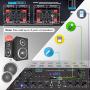 500W Karaoke Wireless Bluetooth Amplifier - 4 Channel Stereo Audio Home Theater Speaker Sound Power Receiver w/ AUX IN, FM, RCA Subwoofer Speakers OUT, USB, Microphone IN w/ Echo - Pyle PTA44BT
