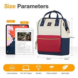 Hethrone Womens Laptop Backpack 15.6 Inch Stylish Anti Theft Casual Travel Computer Rucksack Water Repellent School Backpack with USB Beige Red