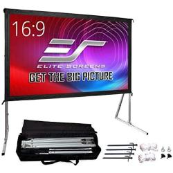 Elite Screens Yard Master 2, 135 inch Outdoor Projector Screen with Stand 16:9, 8K 4K Ultra HD 3D Fast Folding Portable Movie Theater Cinema 135'' Indoor Foldable Easy Snap Projection Screen, OMS135H2