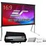 Elite Screens Yard Master 2, 135 inch Outdoor Projector Screen with Stand 16:9, 8K 4K Ultra HD 3D Fast Folding Portable Movie Theater Cinema 135'' Indoor Foldable Easy Snap Projection Screen, OMS135H2