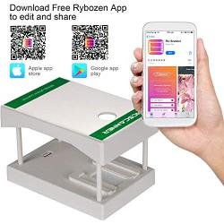 Rybozen White Mobile Film Scanner, Converts 35mm Slides & Negatives into Digital Photos with Your Smartphone Camera, Interesting Presents and Toys with LED Backlight（2AA Batteries not Included