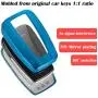 Lcyam Key Fob Cover Tpu Glossy Shiny Remote Protection Case Key Holder Fits for 2020 Toyota Highlander Corolla Camry RAV4 Prius C-HR 2019 2020 2021 Keyless Car Key 3/4 Button (Blue)