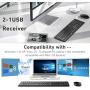 Wireless Keyboard and Mouse Combo, Jelly Comb KUT027 Wireless Keyboard and Mouse-- 2.4GHz Full Size Ultra-Thin Keyboard Mouse for Computer, Laptop, PC, Desktop, Windows 7, 8, 10 - Black