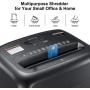 Bonsaii Paper Shredder, 8-Sheet Micro Cut Credit Card Shredder for Home Office with 4 Gallons Pull-Out Basket and 4 Casters, Black