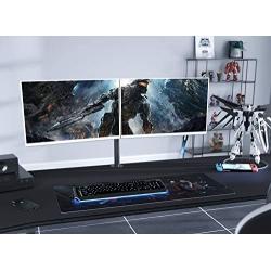 DESINO Dual Monitor Stand- Fully Adjustable Monitor Arm Desk Mount Heavy Duty Fit 2/Two LCD Screens up to 32 Inch, Mechanical Warfare Red