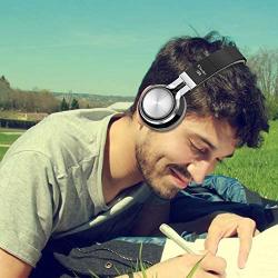 Elecder i39 Headphones with Microphone Foldable Lightweight Adjustable On Ear Headsets with 3.5mm Jack for Cellphones Computer MP3/4 Kindle School Black/Gray