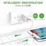 Wall Charger, 2.1A 12W Dual Port Portable Universal USB Wall Charger for Apple iPhone,iPad, Samsung Galaxy, HTC Nexus Moto BlackBerry, Bluetooth Speaker Headset & Power Bank, White (2-Pack)