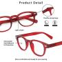 JiSoo Blue Light Glasses, Fashion Blue Light Blocking Glasses Trendy Computer Game Glasses Filter Blue Ray Stylish Eyeglasses Frame with Spring Hinge, Red