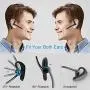 Bluetooth Headset V5.0 Wireless Bluetooth Earpiece, 16 Hrs HD Talktime Noise Reduction Handsfree Headset with Microphone for iPhone/Android/Samsung/Laptop - Black
