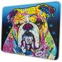 English Bulldog Pattern Mouse Pad with Stitched Edge, Premium-Textured Gaming Mouse Mat, Non-Slip Rubber Base Mousepad for Laptop, Computer & PC, 10.2x8.3x0.12 inch