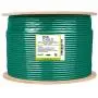 trueCABLE Cat6A Shielded Plenum (CMP), 1000ft, Green, 23AWG Solid Bare Copper, 750MHz, ETL Listed, Overall Foil Shield (FTP), Bulk Ethernet Cable