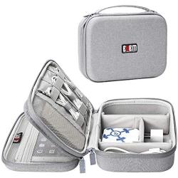 BUBM Electronic Organizer, Hard Shell Travel Gadget Case with Handle for Cables, USB Drives, Power Bank and More, Fit for iPad Mini