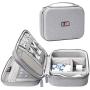 BUBM Electronic Organizer, Hard Shell Travel Gadget Case with Handle for Cables, USB Drives, Power Bank and More, Fit for iPad Mini
