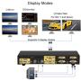 DVI KVM Switch Dual Monitor Extended Display 2 Port with USB 2.0 HUB and Audio Support 1920x1080 CKL-922D