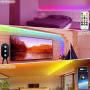 LED Strip Lights USB Powered Lights Strip App Controlled 6.56FT/2M RGB LED Lights Chase Effect Music LED Strip Rope Lights Waterproof Color Changing Lights Bluetooth Connect with RF Remote