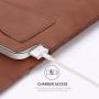 MoKo Laptop Sleeve Case Fits MacBook 12 Inch, Surface 3 10.8, PU Leather Protective Notebook Case Bag with Document Pocket and Built-in Card Slot - Brown