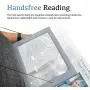 3X Large Full Page Magnifier with 12 LED Lights[Provide Evenly Lit Viewing Area], Foldable Flip-Out Legs, Dual Power Supply Modes- Ideal for Hands Free Reading, Low Vision, Seniors with Aging Eyes