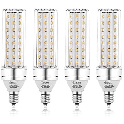 E12 LED Bulbs, 16W LED Candelabra Bulb 120 Watt Equivalent,1400lm, Decorative Candelabra Base E12 Non-Dimmable LED Chandelier Bulbs, Warm White 3000K, LED Corn Lamp, Pack of 4
