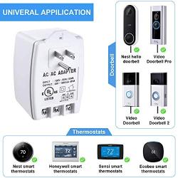 24VAC, 40 VA AC Transformer Plug in with PTC Fuse Compatible with Ring Nest Doorbell Thermostats UL Certified