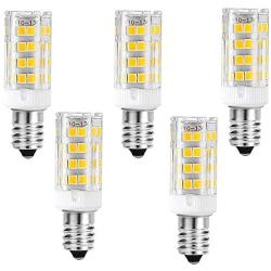 E14 4W LED Light Bulb, 5 Pack, Daylight White 6000K , 40W Incandescent Bulb Equivalent, 400LM 52 LED 2835-SMD Light, Dimmable, AC 110V
