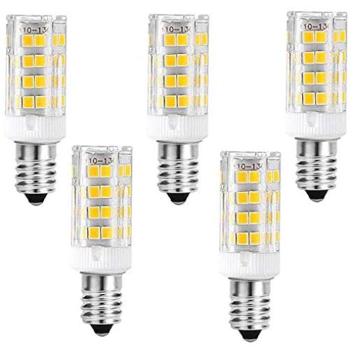 E14 4W LED Light Bulb, 5 Pack, Daylight White 6000K , 40W Incandescent Bulb Equivalent, 400LM 52 LED 2835-SMD Light, Dimmable, AC 110V