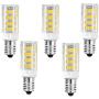 E14 4W LED Light Bulb, 5 Pack, Daylight White 6000K , 40W Incandescent Bulb Equivalent, 400LM 52 LED 2835-SMD Light, Dimmable, AC 110V