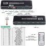 HDMI Matrix Switch 4x2, 4K HDMI Matrix Switcher Splitter 4 in 2 Out Box with EDID Extractor and IR Remote Control Support 4K HDR, HDMI 2.0b, HDCP 2.2, 4K@60Hz, 3D, 1080P