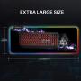 Large RGB Gaming Mouse Pad - Reawul 14 Modes Oversized Glowing Led Extended Mousepad, Anti-Slip Rubber Base and Waterproof Surface, Extra Large Soft Led Computer Keyboard Mouse Mat - 31.5 x 11.8in