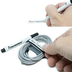 Cable Tags 1/2'' x 2'' White Labels Writable 50 Pack Bundled with Bonus Permanent Marker and 30 Reusable Cable Ties 1/2'' x 8''