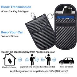 Faraday Bag for Key Fob (2 Pack), GICENT Car RFID Signal Blocking Pouch,Faraday Key fob Protector, Black Anti-Theft Signal Blocker, Remote Entry Smart Fob Case