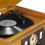 Victrola 8-in-1 Bluetooth Record Player & Multimedia Center, Built-in Stereo Speakers - Turntable, Wireless Music Streaming | Mahogany