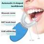 Automatic Massage Whitening Toothbrush IPX7 Waterproof Long Standby Charging Portable 360° Ultrasonic Electric Lazy Toothbrush, With LED Blue Light Whitening Lamp, Convenience Durable Clean (Blue)