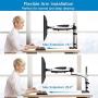 Huanuo Dual Monitor Stand - Height Adjustable Monitor Mount Fit Two 13 to 27 Inch Flat, Curved Computer Screen, Double Gas Spring Arm Desk VESA Bracket with Clamp, Grommet Mounting Base