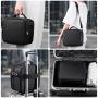 Kootek 2-Layers Travel Makeup Bag, Portable Train Cosmetic Case Organizer with Mirror Shoulder Strap Adjustable Dividers for Cosmetics Makeup Brushes Toiletry Jewelry Digital Accessories