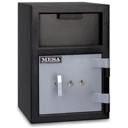 Mesa Safe MFL2014K All Steel Depository Safe with Key Lock, 0.8-Cubic Feet, Black and Grey