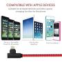 Lightning Cable 5 Pack(3/6/6/10/10FT) iPhone Cable Right Angle Nylon Braided Fast Charge Cord USB Compatible with iPhone 12 11Xs XR X 8 7 6 Plus (Black and Red)