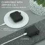 CTYBB for Airpod Case,Silicone Airpods Case Cover with Fur Ball Keychain Compatible with Apple Airpods 2/1 (Front LED Visible) Black
