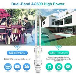 FLASHOWL Outdoor WiFi Repeater WiFi Booster Wireless Repeater WiFi Extender High Power Weatherproof Outdoor WiFi Access Point Dual Band 2.4G&5G Internet Extender WiFi Router Wireless Router Extender
