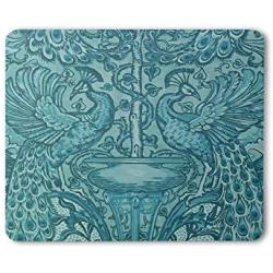 Moslion Peacock Mouse Pad Mascot Animal Totem Victorian Flowers Lucky Teal Blue Gaming Mouse Mat Non-Slip Rubber Base Thick Mousepad for Laptop Computer PC 9.5x7.9 Inch