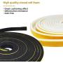 Weather Stripping for Doors-4 Rolls, 1/4 Inch Wide X 1/8 Inch Thick Total 52 Feet Long, High Density Adhesive Foam Tape Window Insulation Gasket Tape (13ft x 2 Rolls Black+13ft x 2 Rolls White)