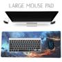 Imegny Extended Gaming Mouse Pad, Portable Keyboard & Mouse Mat with Stitched Edges + Non-Slip Rubber Base (type4 35.415.7Inch, firedragon019)