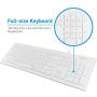 Macally Full Size USB Wired Keyboard (MKEYE) for Mac and PC (White) w/ Shortcut Hot Keys