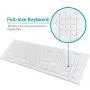 Macally Full Size USB Wired Keyboard (MKEYE) for Mac and PC (White) w/ Shortcut Hot Keys