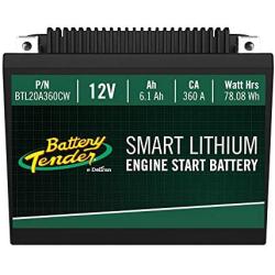 Battery Tender Engine Start Battery: Lithium Motorcycle Battery with Smart Battery Management System (BMS) - 12V 6.1 AH 360 CCA Lightweight Starting Batteries for Motorcycles and ATVs - BTL20A360CW