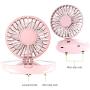 Cellet Dual Portable Mini Fan and Compact Mirror, 3 Speed Folding USB Rechargeable Cosmetic Beauty Mirror Cooling Fan- Pink