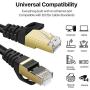 TNP Cat6 Ethernet Patch Cable (20 Inch) - Professional Gold Plated Snagless RJ45 Connector Computer Networking LAN Wire Cord Plug Premium Shielded Twisted Pair (Black)
